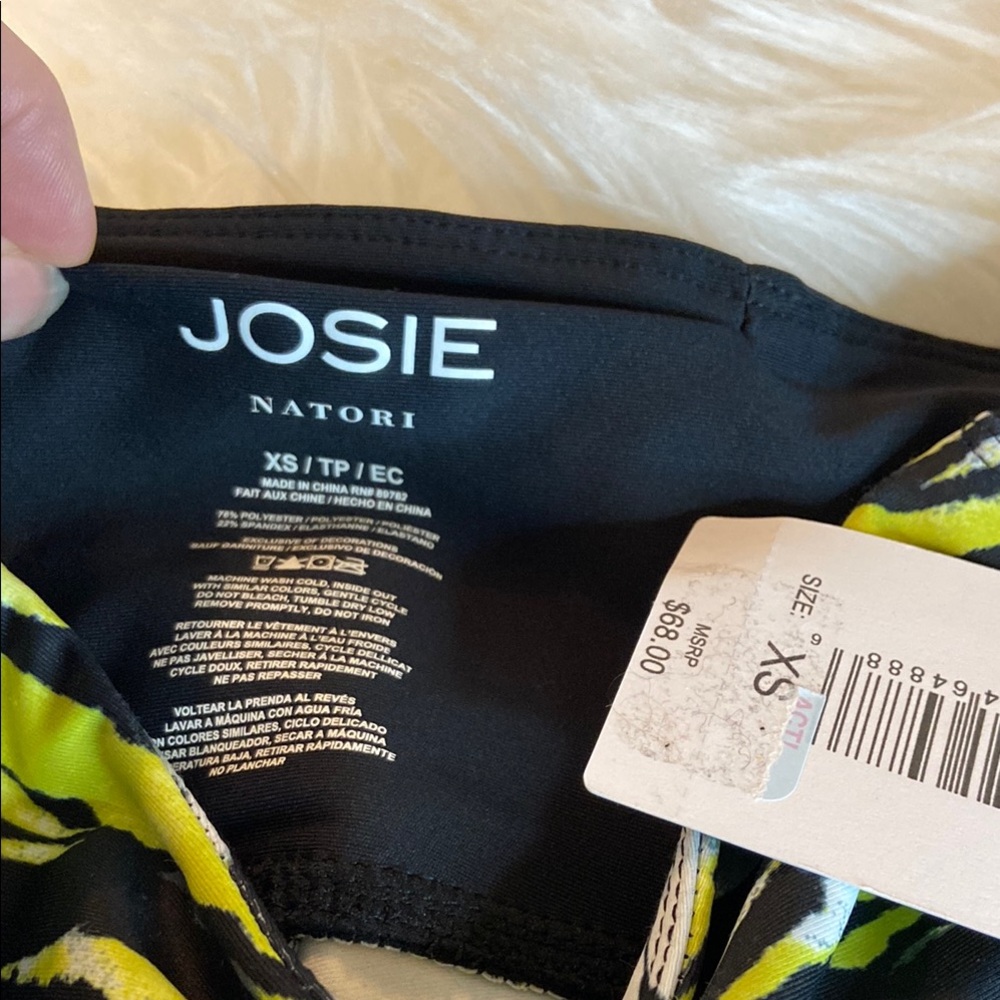 Josie Natori Black and Yellow Leggings - Picture 2 of 5